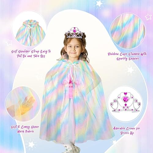 Meland Princess Dress Up - Dress Up Clothes for Girls with Toys,Christmas Birthday Gift for Toddler Girls 3,4,5,6,7,8 Years - Pink thumbnail 2