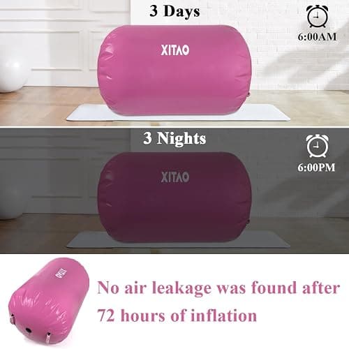 XITAO Air Roller Gymnastics Barrel Inflatable Tumbling Roller Air Mat, Barrel Back Somersault Backbend Trainer Equipment with Electric Air Pump for Backhandspring Training Yoga Cheerleading, 37.4"x25.0" thumbnail 4