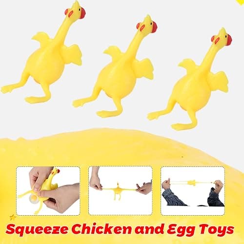 YOYOSTORE 16cm Funny Squishy Adult Prop Tool Chicken and Eggs Stress Relieve Decoration for Party Favors thumbnail 8