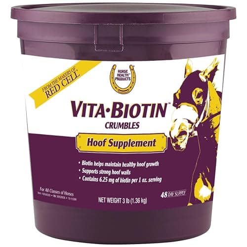 Horse Health Vita Biotin Crumbles horse hoof Supplement, Helps maintain healthy, sound hooves and strong hoof walls, 3 lbs., 48 day supply - Image 1