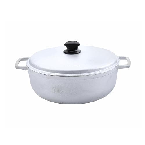 IMUSA 7.5 Quart Traditional Natural Made in Colombia Caldero with Lid for Cooking and Serving,Silver - Image 1