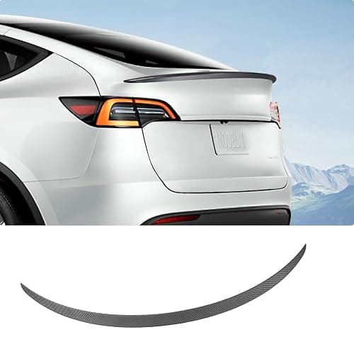 BASENOR Tesla Model Y Spoiler ABS Material Rear Spoiler Wing OEM Rear Trunk Lip Model Y Accessories Matte Carbon Fiber Custom Fit 2020-2024 - Image 1