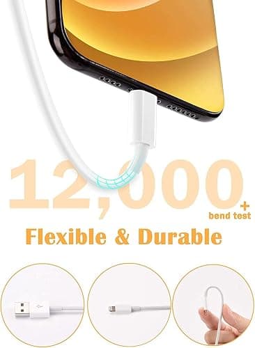 Susnwere 4 Pack [Apple MFi Certified] Apple Charging Cable 6ft, Lightning Cable 6 Foot,iPhone Charger Cable, 6 feet Long Apple Fast Charger Cord for iPhone 14/13/12/12 Pro Max/11/ X/XS/XR/XS Max,ipad thumbnail 3