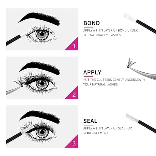 FADLASH Lash Bond and Seal 10ml Individual Lashes Glue and Seal Super Strong Hold DIY Lash Extension Kit Hold 48-72 Hours Waterproof Cluster Lash Glue Eyelash Extension Kit thumbnail 6