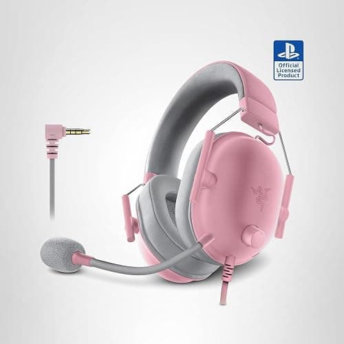 Razer BlackShark V2 X PlayStation Gaming Headset: 50mm Drivers - Cardioid Mic - Lightweight - Comfortable Noise Isolating Earcups - for PS5, Xbox Series X, PC, Switch via 3.5 mm Jack - Quartz Pink thumbnail 11
