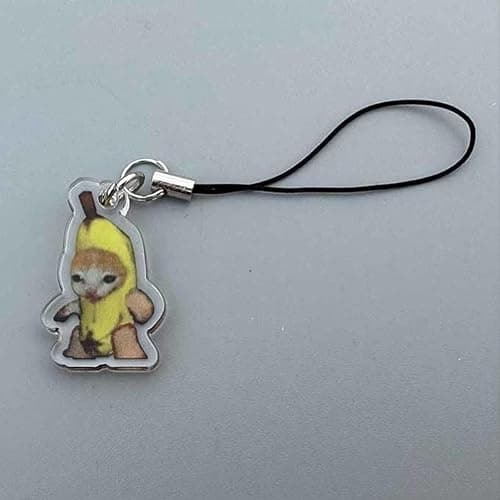 LIANXUE Cute Banana Cat Keychain for Students Funny Pendant Lanyard Decorations Cat Charm Phone Chain Anti-Lost Strap Decors thumbnail 9