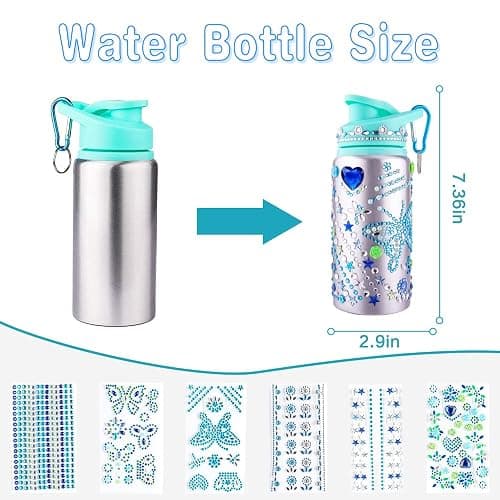 Graduation Gift for Kids - Birthday Girl Gifts Ideas for Kids 8-12 -5 6 7 8 9 10 Year Old, Fun DIY Arts and Crafts Gifts for Girls Birthday Ages 8-12 Decorate Your Own Water Bottle with Stickers Kit thumbnail 2