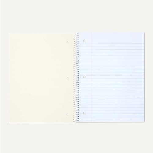 Amazon Basics Wide-Ruled Spiral Notebooks, 8" x 10-1/2", 70 Sheets, Black, 2-Pack thumbnail 4