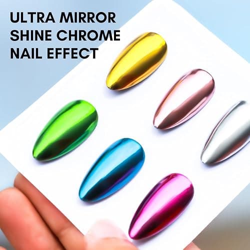 Makartt Gel Top Coat for Chrome Nail Powder - 15ml Clear No Wipe High Gloss Top Coat Gel Nail Polish Mirror Shine Long Lasting Easy Application, Soak off UV Lamp, DIY Home Salon Art Spring Design thumbnail 4