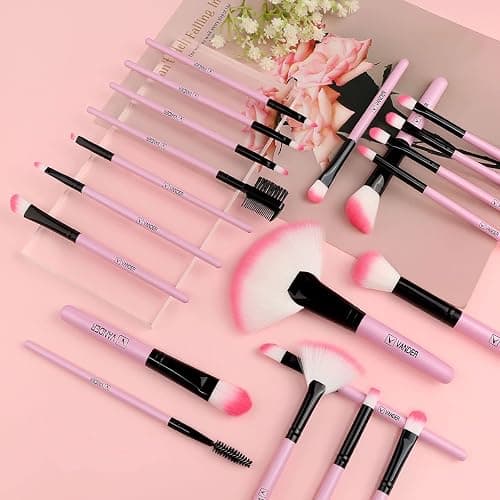 Makeup Brushes, VANDER 32pcs Makeup Brush Set Professional Soft Synthetic Foundation powder concealer blending Make up Brushes, eye shadow blush face brush set, Pink thumbnail 3