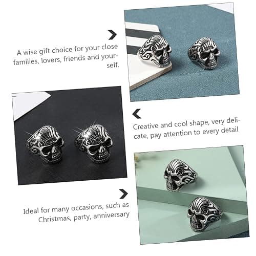 GALPADA Skull Ring for Men Gothic Style Fashion Finger Ring High-tech Titanium thumbnail 3