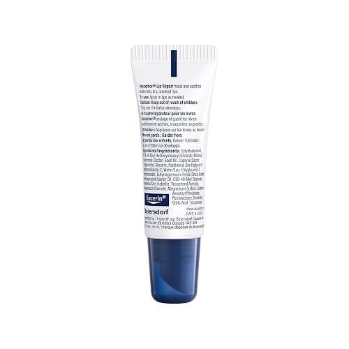 Aquaphor Lip Repair Lip Ointment for Extremely Dry, Chapped and Cracked Lips, Formulated with Panthenol and Vitamins C and E, Fragrance Free, Non Comedogenic Lip Balm, 10mL thumbnail 12