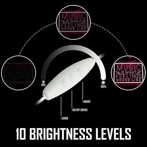 qbanziou Music is What Feelings Sound Like Neon Signs for Man Cave Decor，Led Neon Light for Live Room, Game Room, Broadcasting Room, Studio, Bedroom Wall Art，Music Lover Gifts thumbnail 5