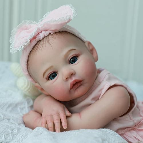 KSBD Realistic Reborn Dolls Girl - 18 Inch Lifelike Newborn Eyes Open Doll Real Life with Soft Weighted Body, Advanced Painted Gift Set for Kids Age 3+… thumbnail 2