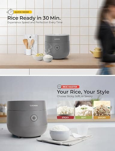 CUCKOO Micom Rice Cooker 6-Cup Uncooked / 12-Cup Cooked with Nonstick Inner Pot, Versatile Rice Maker with 9 Menu Options, Fuzzy Logic Technology, Auto Clean, Quick Rice Mode, Gray (CR-0675FG) thumbnail 6