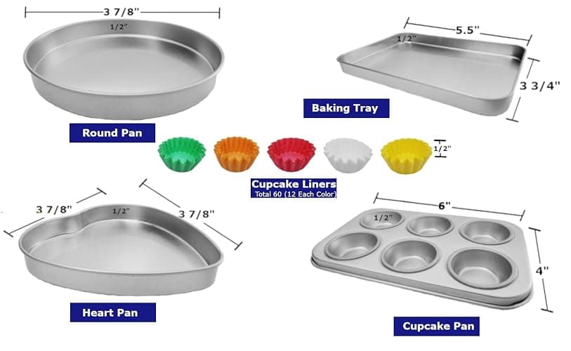Deluxe Pan Set Compatible with Easy Bake Ultimate Oven | Includes 60 Cupcake Liners THAT WILL FIT, UNLIKE OTHERS | Kids' Accessories for Cooking Easy Bake Oven Mixes | Food Safety Tested thumbnail 3