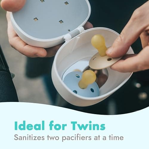 Papablic Portable Pacifier Sanitizer, UV Light Sanitizer Case On The Go for Baby Health, USB Rechargeable Mini Travel Sanitizer Box, 99.99% Cleaned in 59 Seconds thumbnail 5