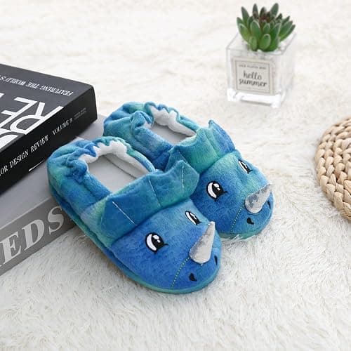 Toddler Boys Slippers Cartoon Cute Animals Plush Warm Home Shoes thumbnail 3