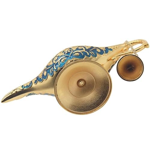 AVESON Classic Vintage Aladdin Magic Genie Costume Lamp Home Table Decoration & Gift, Golden Blue thumbnail 6