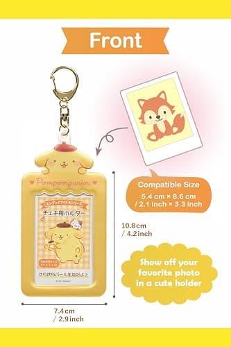 SanrioOriginal Card Holder Keychain (Japan Import) - Includes Cherry Blossom Message Card ([NEW] Pompompurin) thumbnail 3