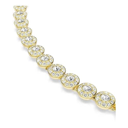 Swarovski Una Angelic necklace, Round cut, Small, White, Gold-tone plated thumbnail 4