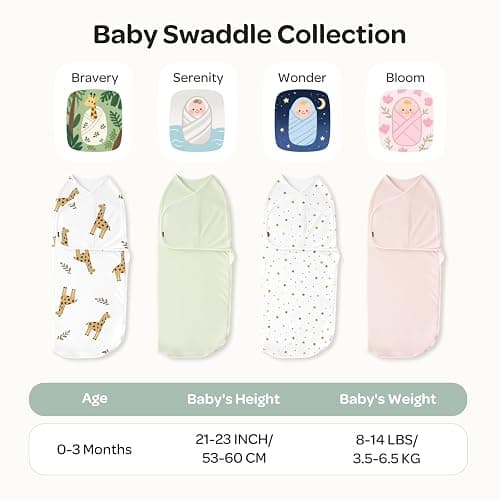 Momcozy Swaddles for Newborns, Quiet Fastener Swaddle Suitable for Infant 0-3 Months, New-Parent-Friendly Sleep Sack, Reduce Startle Reflex, Newborn Boys Girls Registry Essentials, 2-Pack, Serenity thumbnail 9