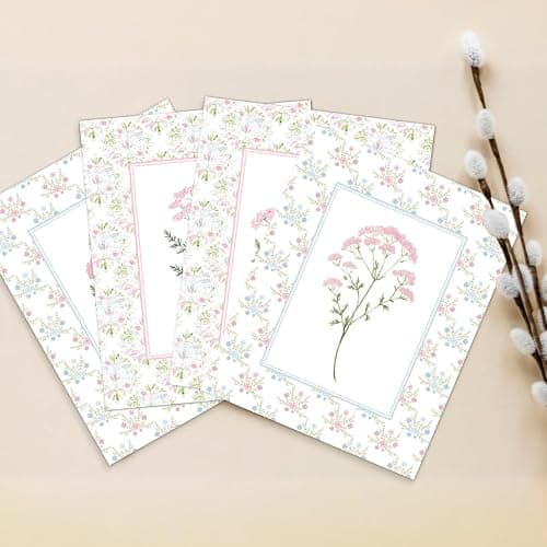 laveliabel Pink Vintage Floral Wall Art Prints Set of 4 Unframed, Chinoiserie Wall Decor, Floral Room Decorations, Pastel Pink Grandmillennial Poster Prints for Girls Room Dorm Decor 8x10inches thumbnail 4
