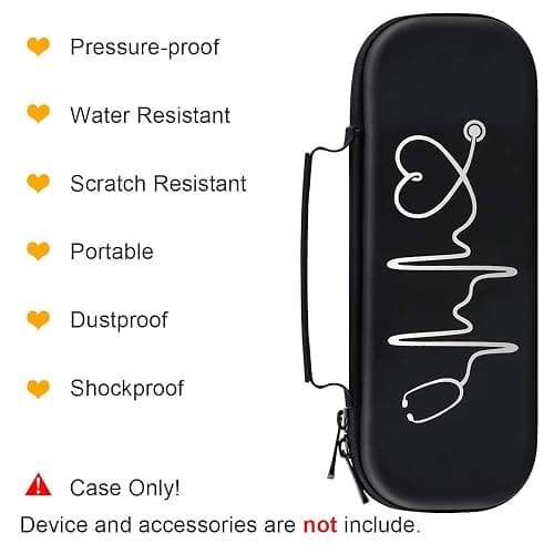 BOVKE Stethoscope Case for 3M Littmann Classic III, Lightweight II S.E, MDF Acoustica Deluxe Stethoscopes - Extra Room for Medical Bandage Scissors EMT Trauma Shear and LED Penlights, Black - Black thumbnail 2