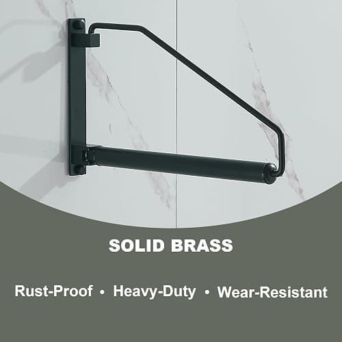 NEWRAIN Folding Clothes Hanger Rack, Wall Mounted Laundry Racks for Drying Clothes,Swing Clothing Hanging System Drying Closet Storage Organizer Black thumbnail 4