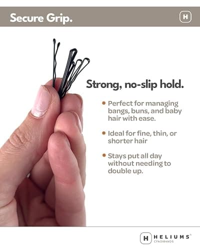 Heliums Mini Bobby Pins - Dark Brown - 40 Pack, 1.5 Inch Small Hair Pins For Thin Hair & Kids thumbnail 3