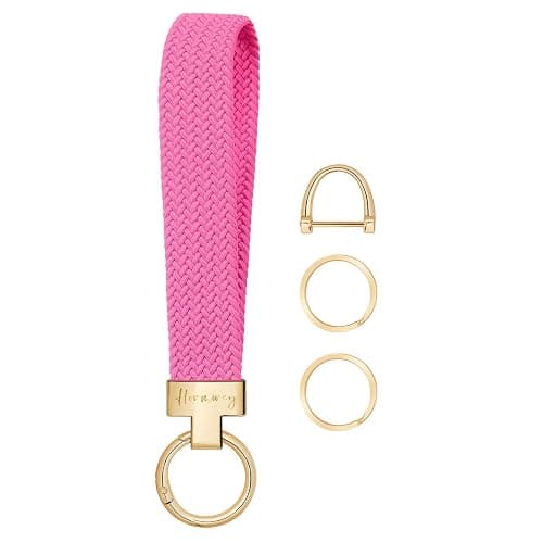 Hovmwey Elastic Wristlet Keychain for Women Men, Cute Car Key Chain, Braided Wrist Strap Lanyard for Keys ID Badges - Image 1