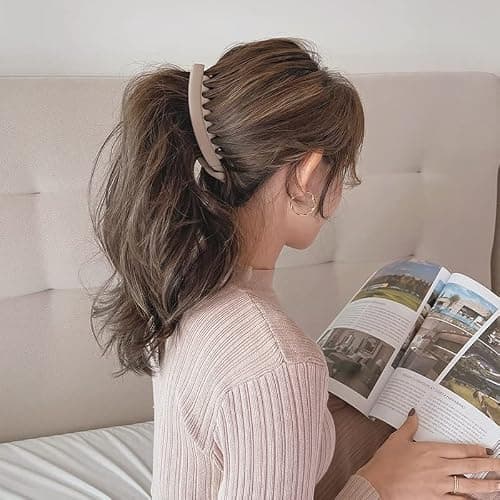 Banana Hair Clips and Clinchers - Fishtail Ponytail Holders, Thick/Fine Hair Combs, Banana Clips and Barrettes for Girls (5 Pcs) thumbnail 3