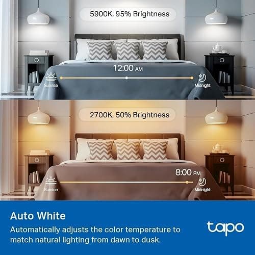 Tapo TP-Link Smart Light Bulbs, 1100 Lumens High Brightness (75W Equivalent), Matter-Certified, 16M Colors WiFi Light Bulb, Dimmable, Works w/Siri, Alexa & Google Home, A19 E26, L535E(4-Pack) thumbnail 9
