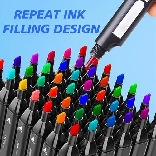 ARTHEHE 168 Colors Markers Pens, Permanent Art Marker Pens for Kids and Adults, Double Tipped Graphic Marker Pen for Manga/Anime/Illustrations(168 Pcs) thumbnail 4