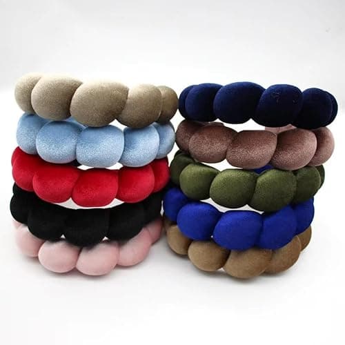 Uchyius Fashion Headbands for Women Padded Fabric Hair Bands Wide Velvet Non Slip Headband Hair Accessories for Women Girls (Navy Blue) thumbnail 5