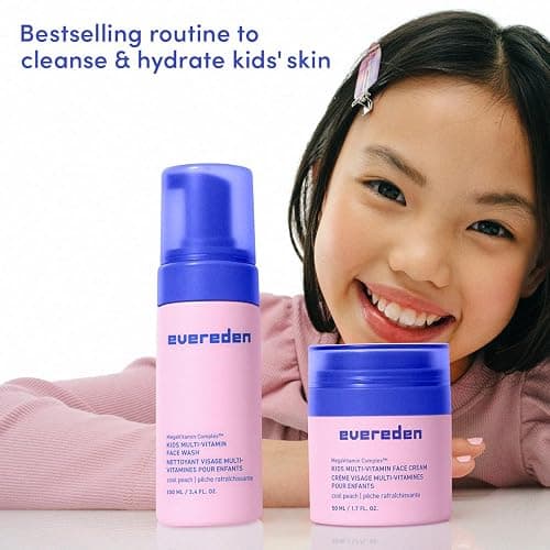 Evereden Kids Face Duo & Spa Headband Set – Multi-Vitamin Face Wash & Cream + Soft Terry Headband – Nourishing Skin Care & Fun Hair Management for Kids 3+ – Gentle & Perfect for Skincare Routine thumbnail 7