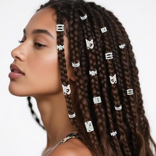 Silver Hair Cuffs for Braids thumbnail 5