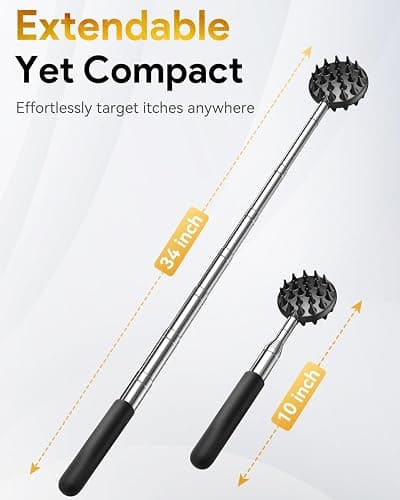 TUKUOS Telescoping Back Scratcher with 4Pcs Detachable Scratching Heads, Stocking Stuffers for Men Back Scratcher for Men/Dad/Women, White Elephant Gifts for Adults Christmas Gifts for Men Women thumbnail 3