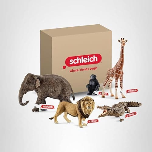 Schleich Wild Life - 5PC African Animal Toy Playset with Lion, Elephant, Monkey, Alligator and Giraffe Figurines - Safari Animal Toys for Boys and Girls - Figures for Toddlers and Kids Ages 3+ | 72286 thumbnail 8