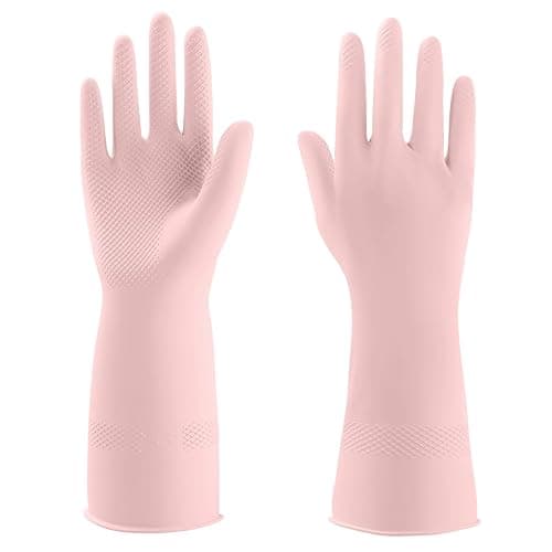 IUCGE Rubber Gloves for Household, Dishwashing Gloves for Kitchen, Reusable - Image 1