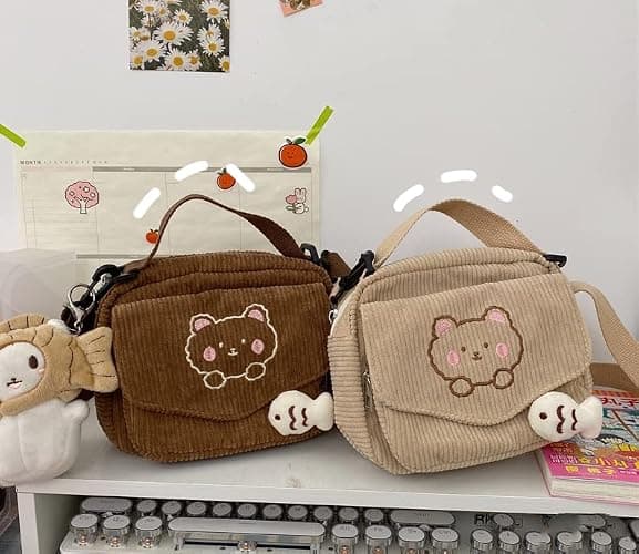 AWXZOM small cute Corduroy Crossbody bag min Kawaii Purse Crossbody Bag small Kawaii Wallet small Kawaii Crossbody Bag thumbnail 8