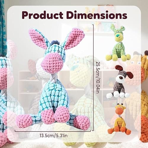 Hknbj Indestructible Dog Toy, 2026 New Durable Plush Dog Toys for Aggressive Chewers, Squeaky Chew Toy for Small Medium Large Dogs Puppy Teething Toys (Blue+Green) thumbnail 2