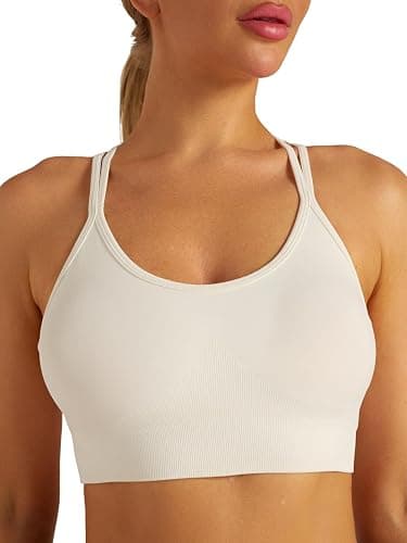 RUNNING GIRL Sports Bras for Women Pack Criss Cross Back Sexy Strappy Sports Bra Seamless Padded Yoga Bra with Removable Cups thumbnail 3