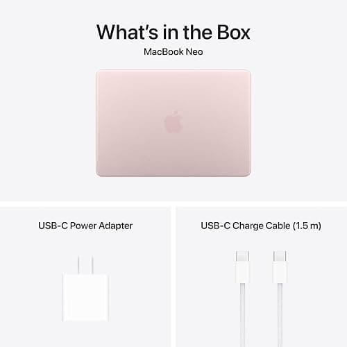 Apple 2026 MacBook Neo 13-inch Laptop with A18 Pro chip: Built for AI and Apple Intelligence, Liquid Retina Display, 8GB Unified Memory, 256GB SSD Storage, 1080p FaceTime HD Camera; Blush thumbnail 7