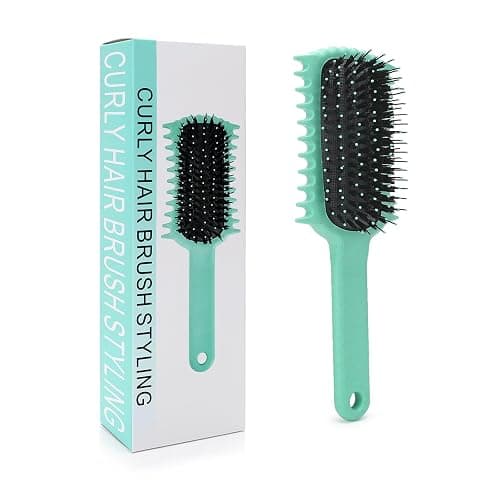 Curly Hair Brush, Volume Curl Defining Brush for Detangling Shaping and Styling Women's Curls, Reduce Pulling (Green) thumbnail 2