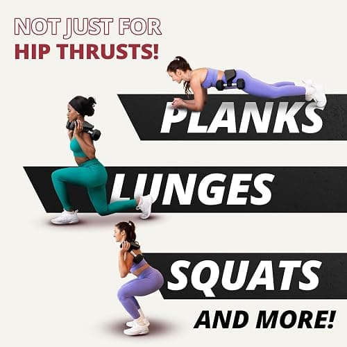 Bellabooty OG Belt - Bellabooty Exercise Hip Thrust Belt – For Dumbbells, Kettlebells, and Plates – Slip-Resistant Padding for Hip Protection – Perfect for Gym, Home, and On-the-Go Workouts - Black thumbnail 7