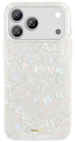 SCORPIFY for iPhone 17 Pro Case [Compatible with MagSafe] with Colorful Pearl Iridescent Design, Cute Clear Magnetic Phone Cover for Women Girls and Men, Bumper with Mother of Pearl Shell Pattern - Image 1