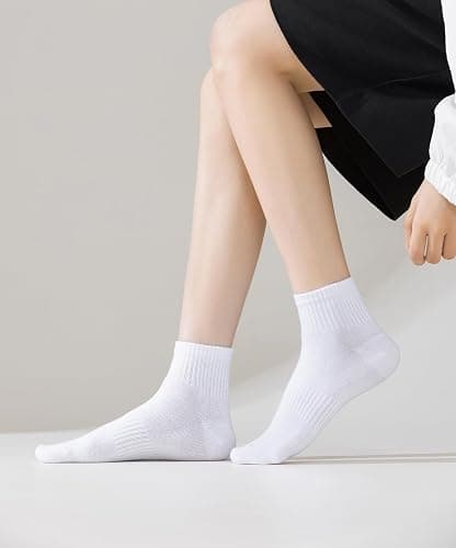 ACCFOD Womens Ankle Socks Thin Cotton Gym Athletic Mini Crew Socks 5 Pairs thumbnail 6