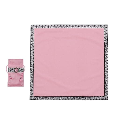 BLESSUME Wicca Square Altar Tarot Table Cloth for Reading with Card Pouch 24.4 * 24.4 inch (Pink1) thumbnail 5