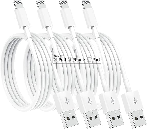 Susnwere 4 Pack [Apple MFi Certified] Apple Charging Cable 6ft, Lightning Cable 6 Foot,iPhone Charger Cable, 6 feet Long Apple Fast Charger Cord for iPhone 14/13/12/12 Pro Max/11/ X/XS/XR/XS Max,ipad - Image 1